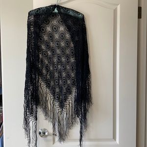 Bohemian style fringe shawl from Europe. Quality